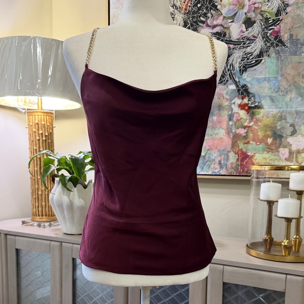 Rachel Zoe Top with Gold Chain Straps